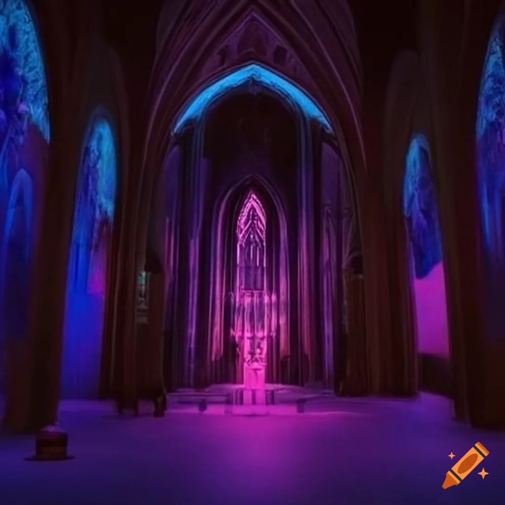 neon-lit cathedral