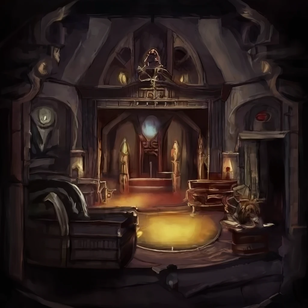 Detailed watercolor art of a dark fantasy city mansion interior on Craiyon