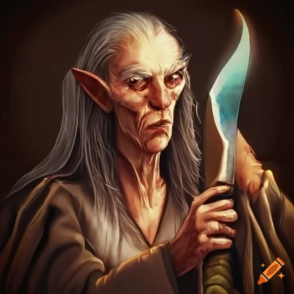 Wizard holding a knife