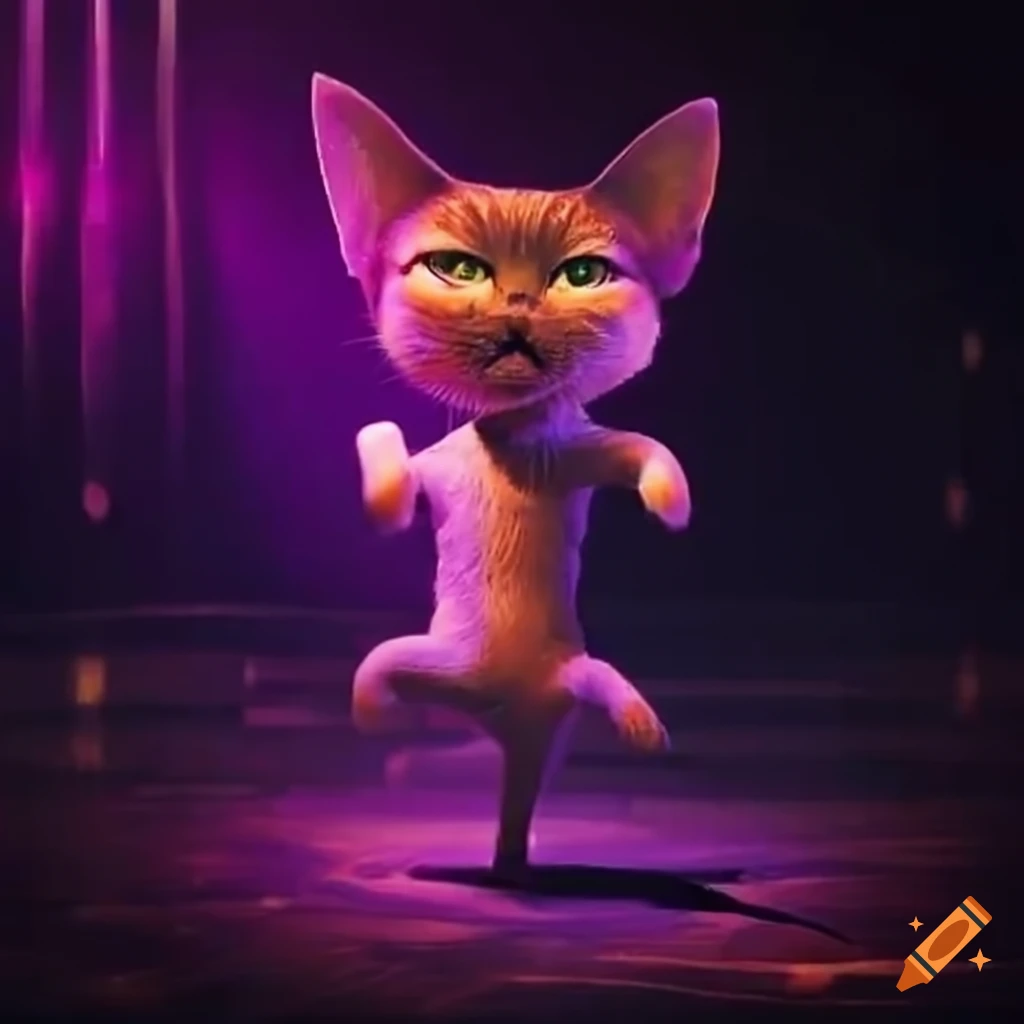 Cat dancing in a club on Craiyon