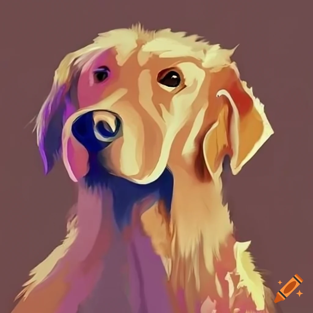 Golden retriever with white and gold fur