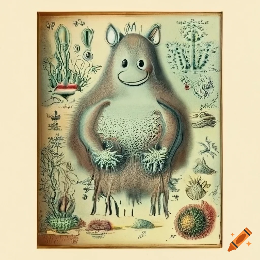 Vintage anatomical chart of a small furry animal