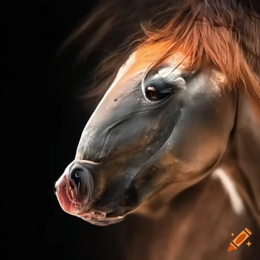 Image of a ferocious horse with foaming mouth