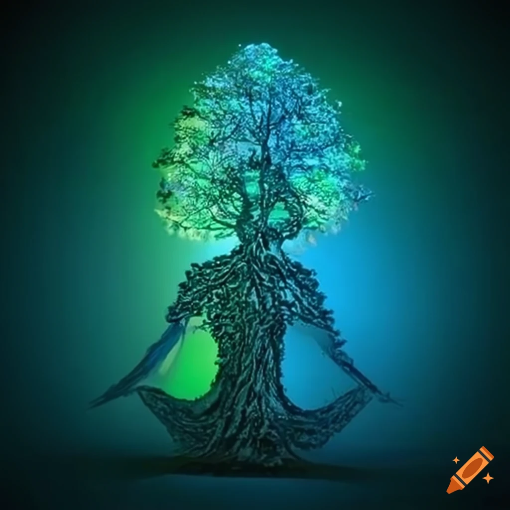 Tree formed by pure conscious energy on Craiyon