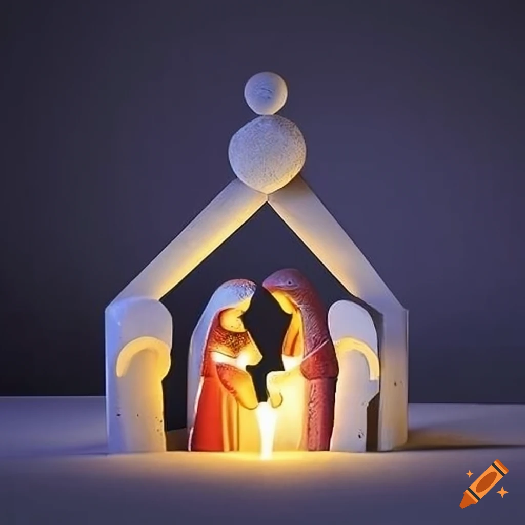 Bauhaus style nativity scene