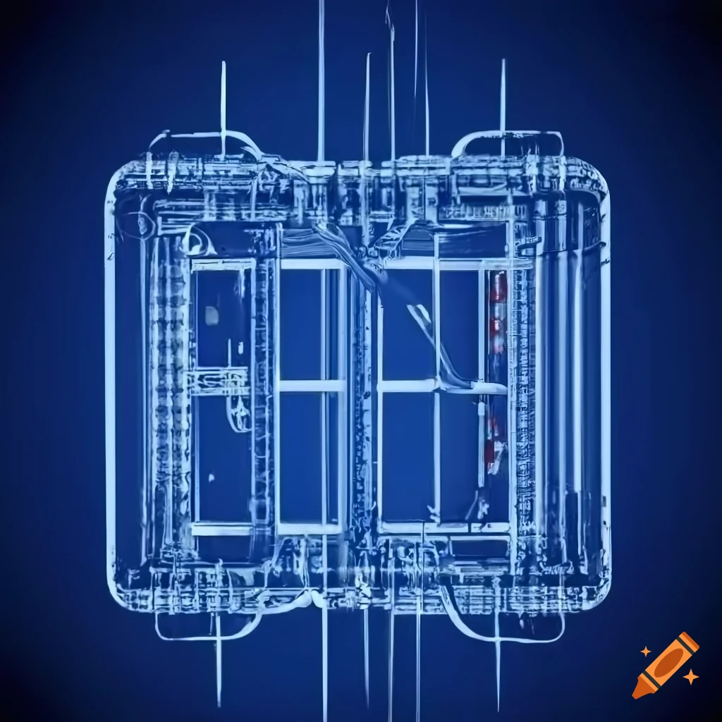 Blueprint of a box made of electrical cables