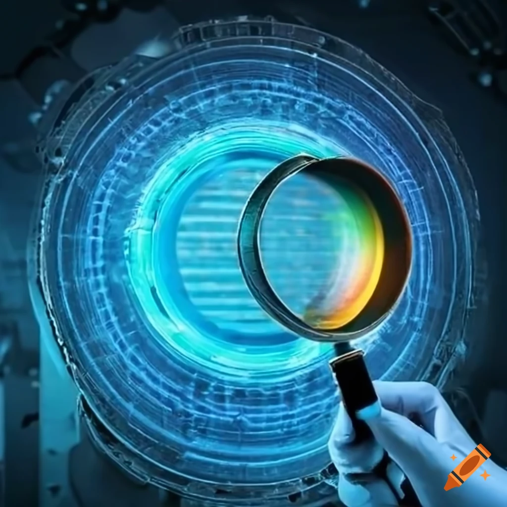 Magnifying glass observing an automated process on Craiyon
