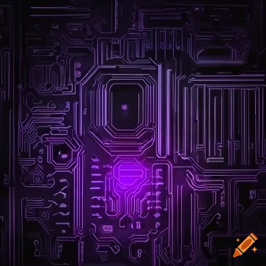 Dark purple motherboard with a builtin black screen