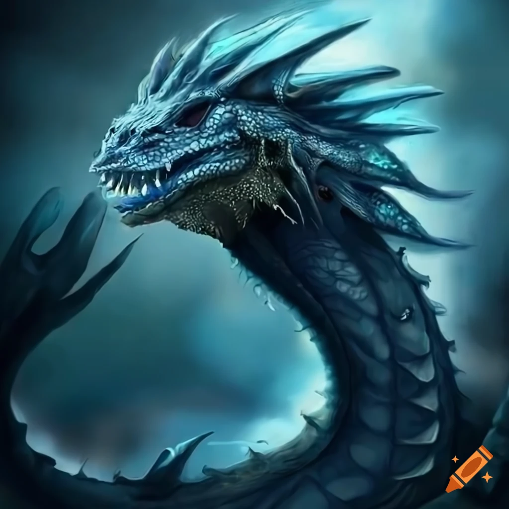 Hyper realistic water dragon inspired by j.r.r. tolkien on Craiyon