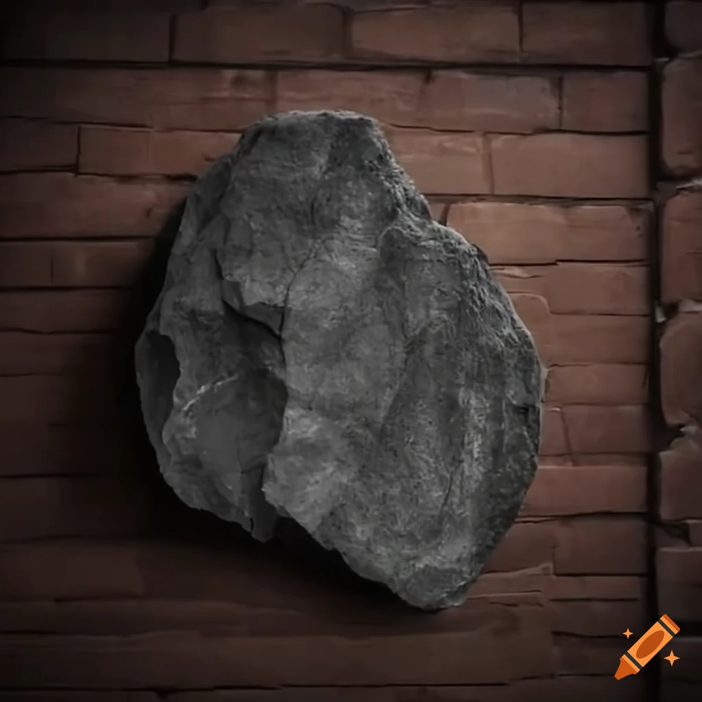 Blank rock hanging on a wall