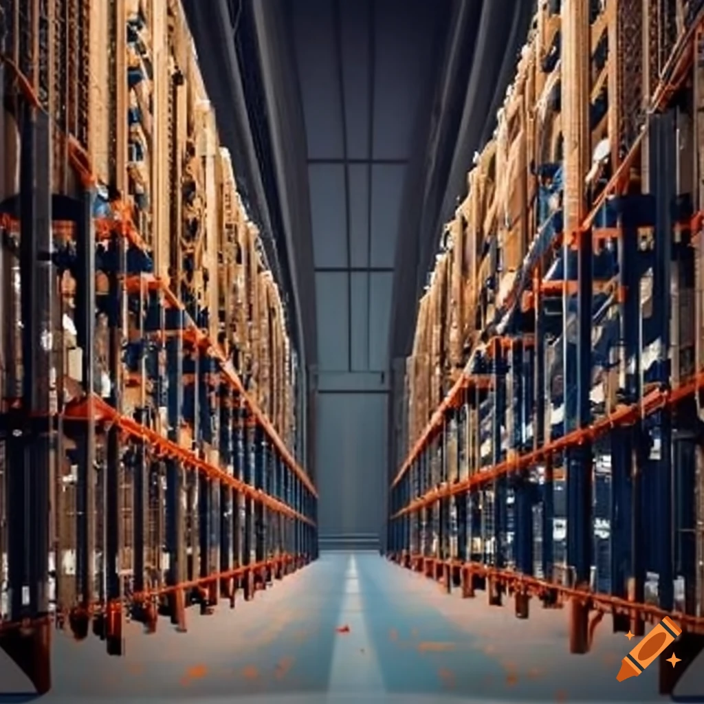 Warehouse racks on Craiyon