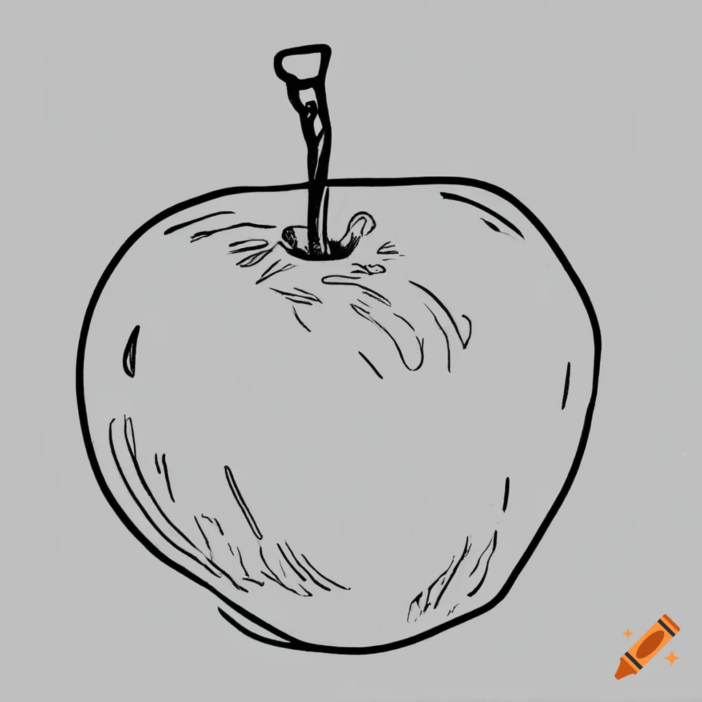 Apple icon, line art illustration | Free Photo - rawpixel