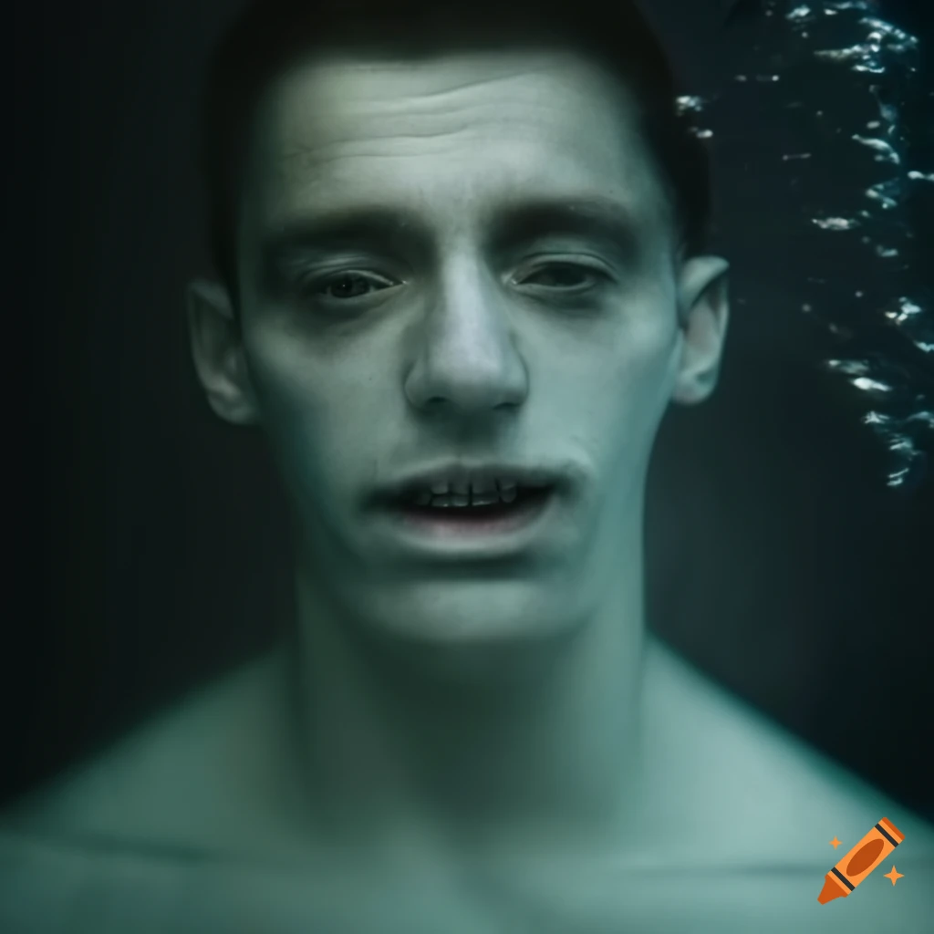 Man's face underwater on Craiyon