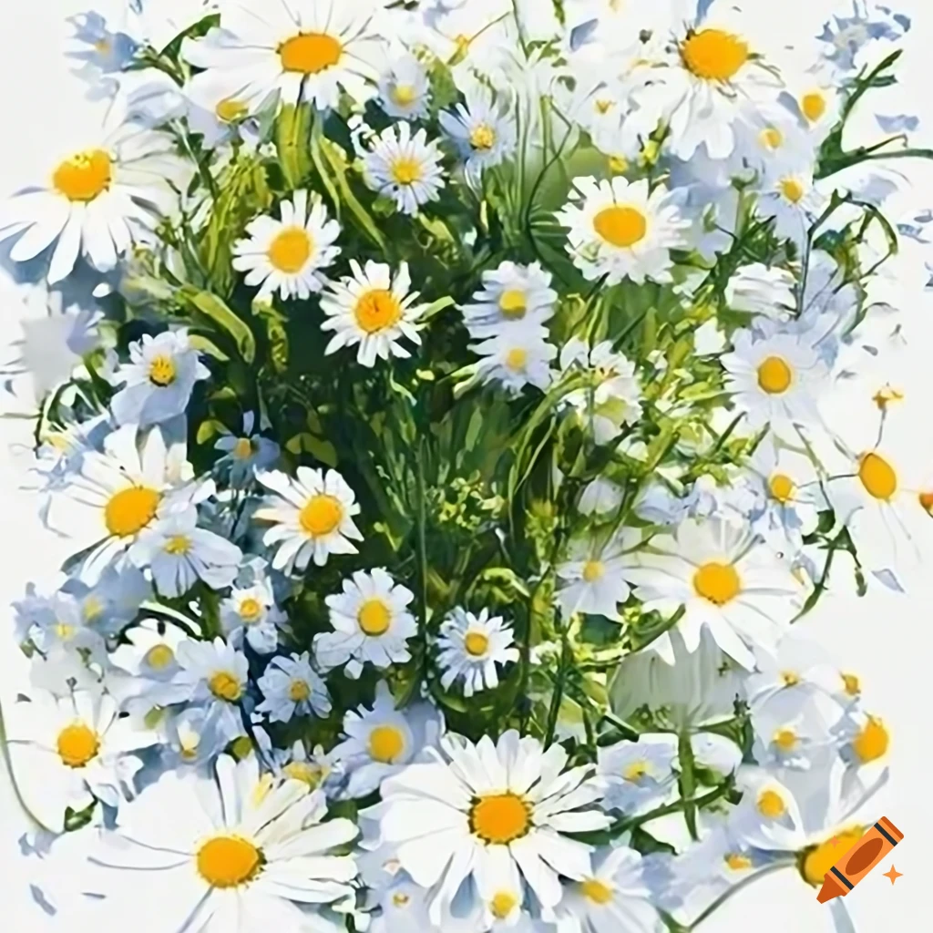 Bush with daisies on Craiyon