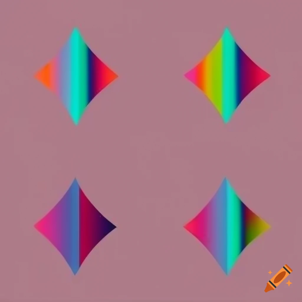 geometric shapes with gradients on white background