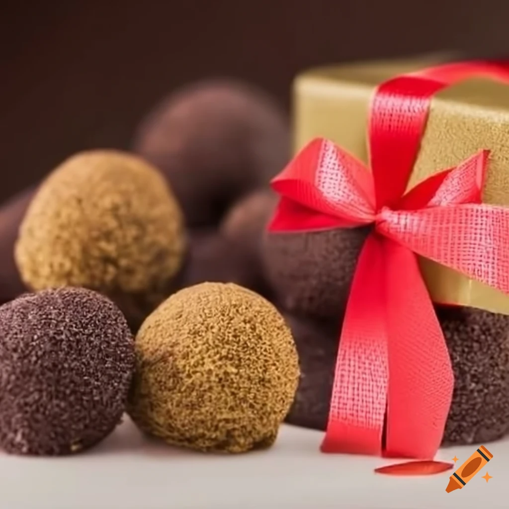 Delicious rum balls in a gift box