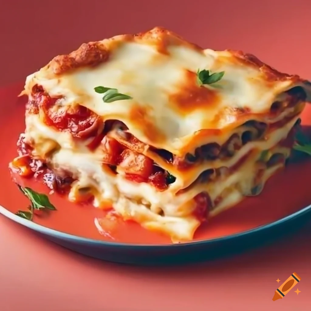 Delicious baked lasagna with overloaded mozzarella cheese