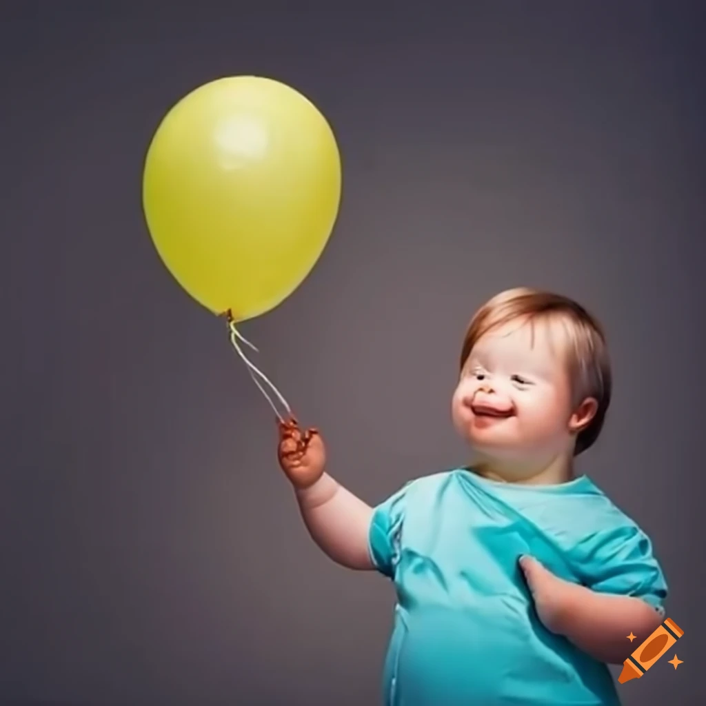 Happy child playing with balloons
