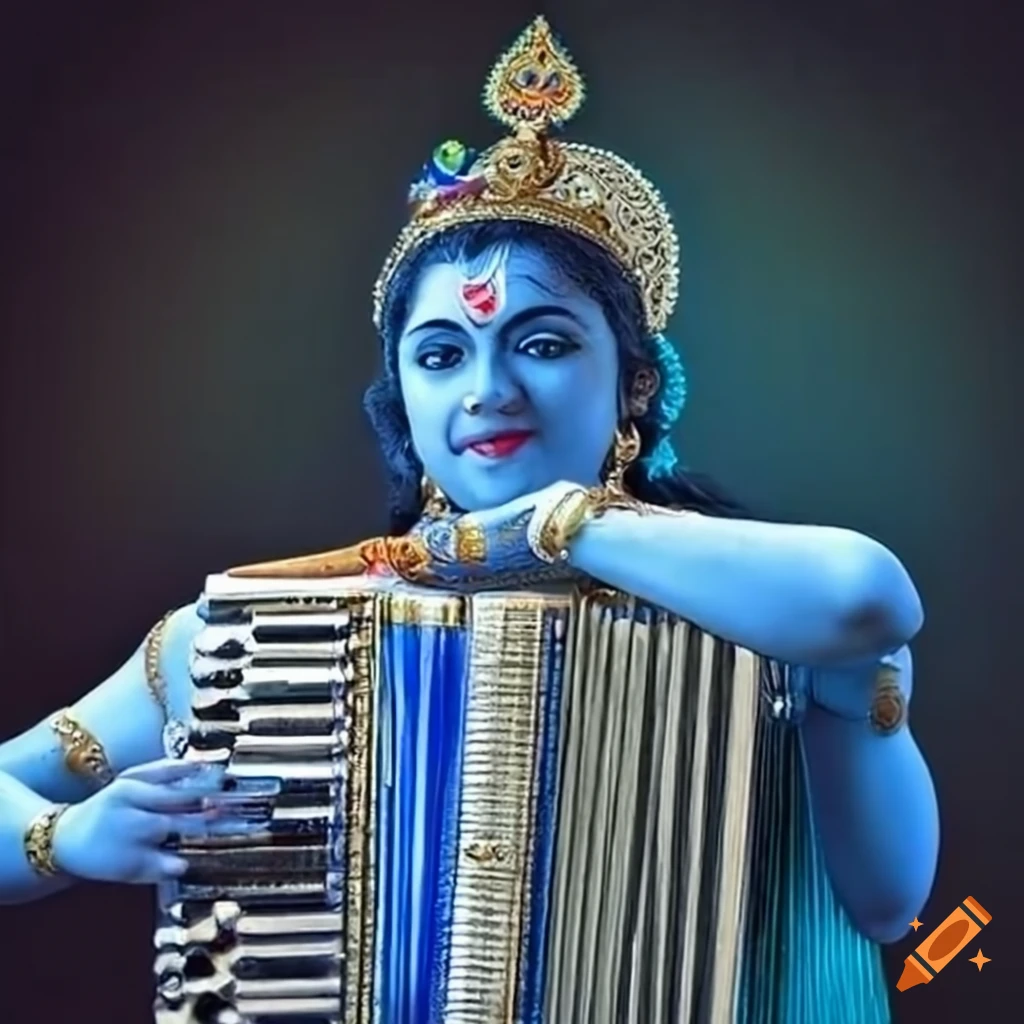 Krishna playing the accordion image.
