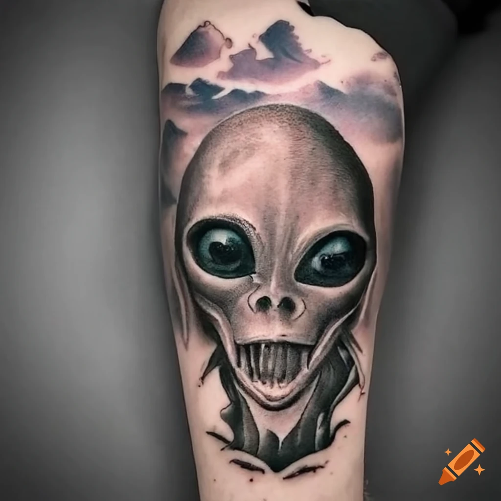 Alien tattoo for men | tattoosphoto