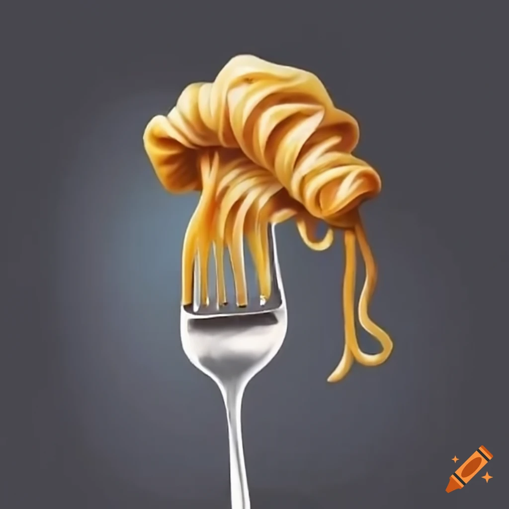 Chef hat wearing fork twirling pasta on Craiyon