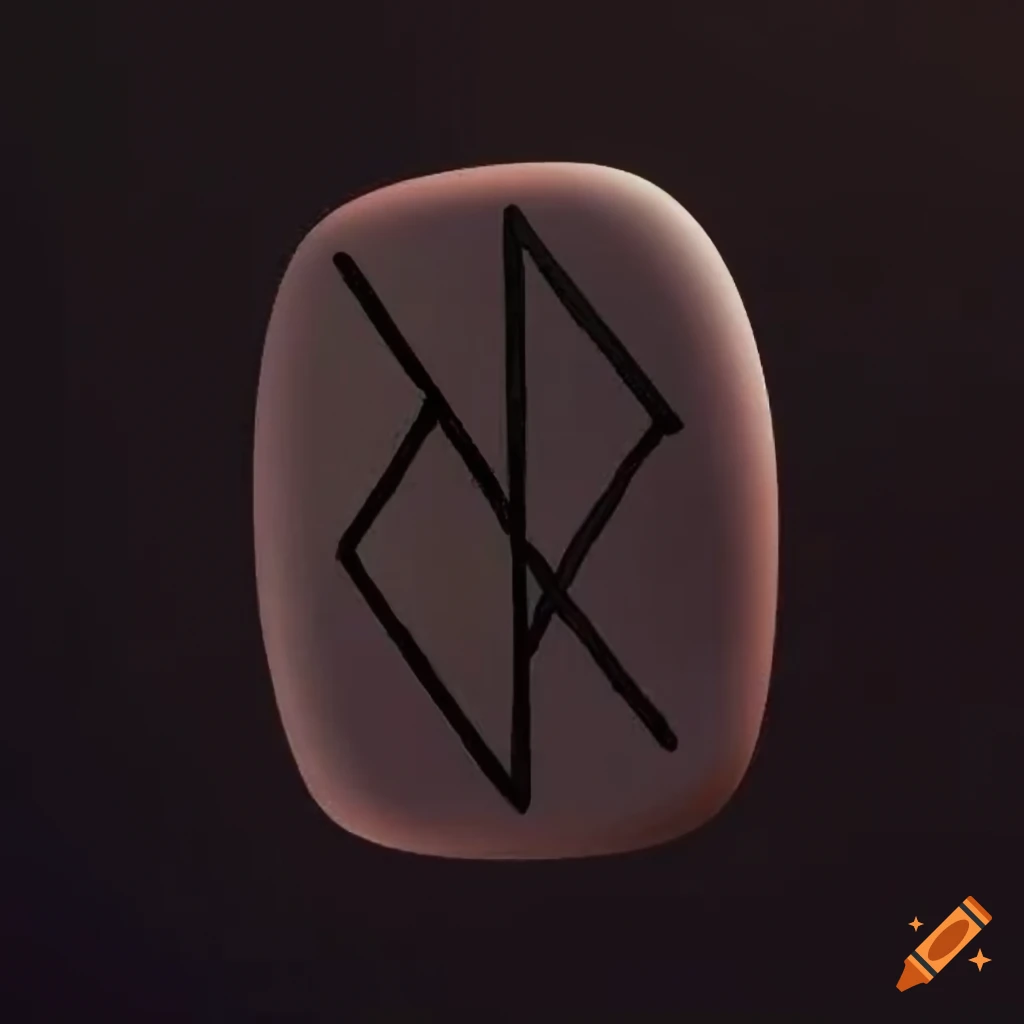 Dark rune with fancy lines on a white background