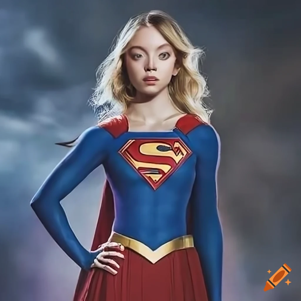 Sydney sweeney portraying supergirl on Craiyon