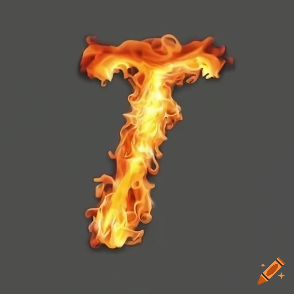 the letter t on fire
