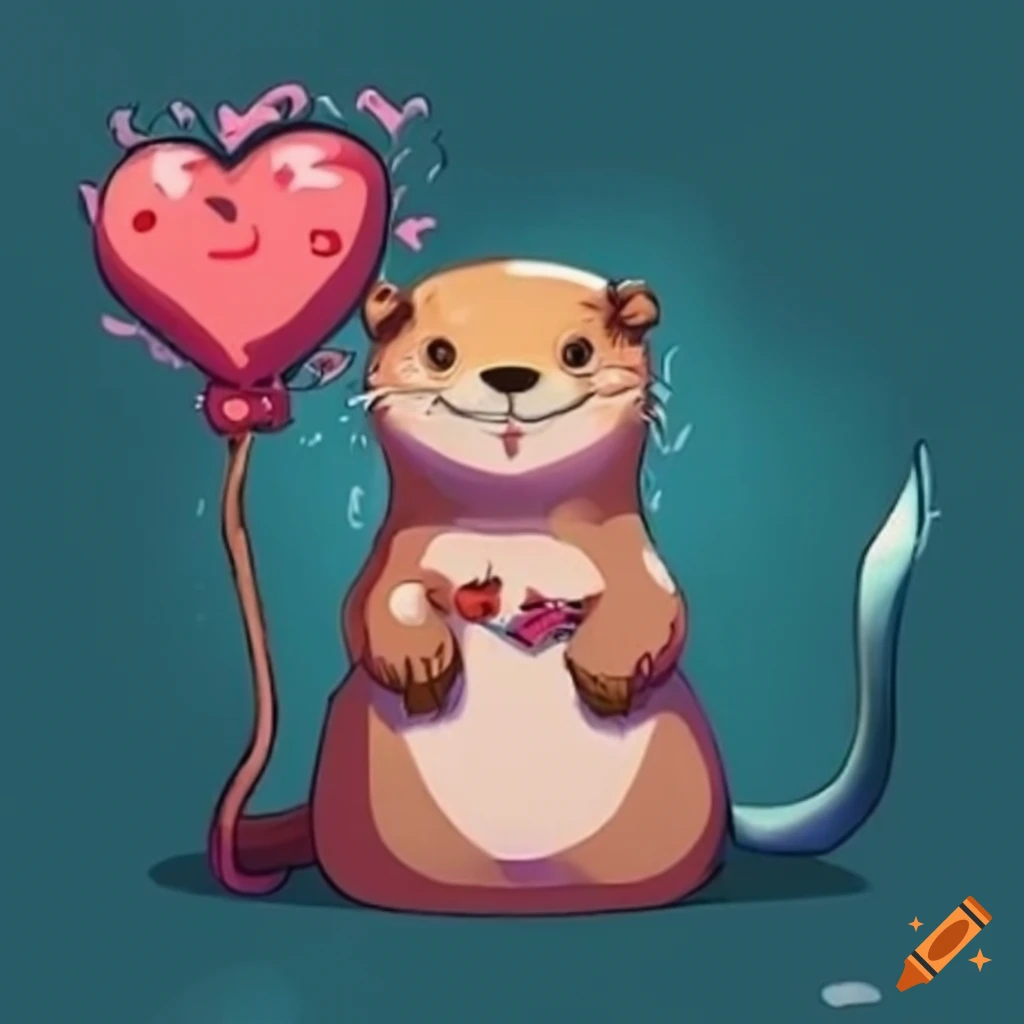 image of two otters in love