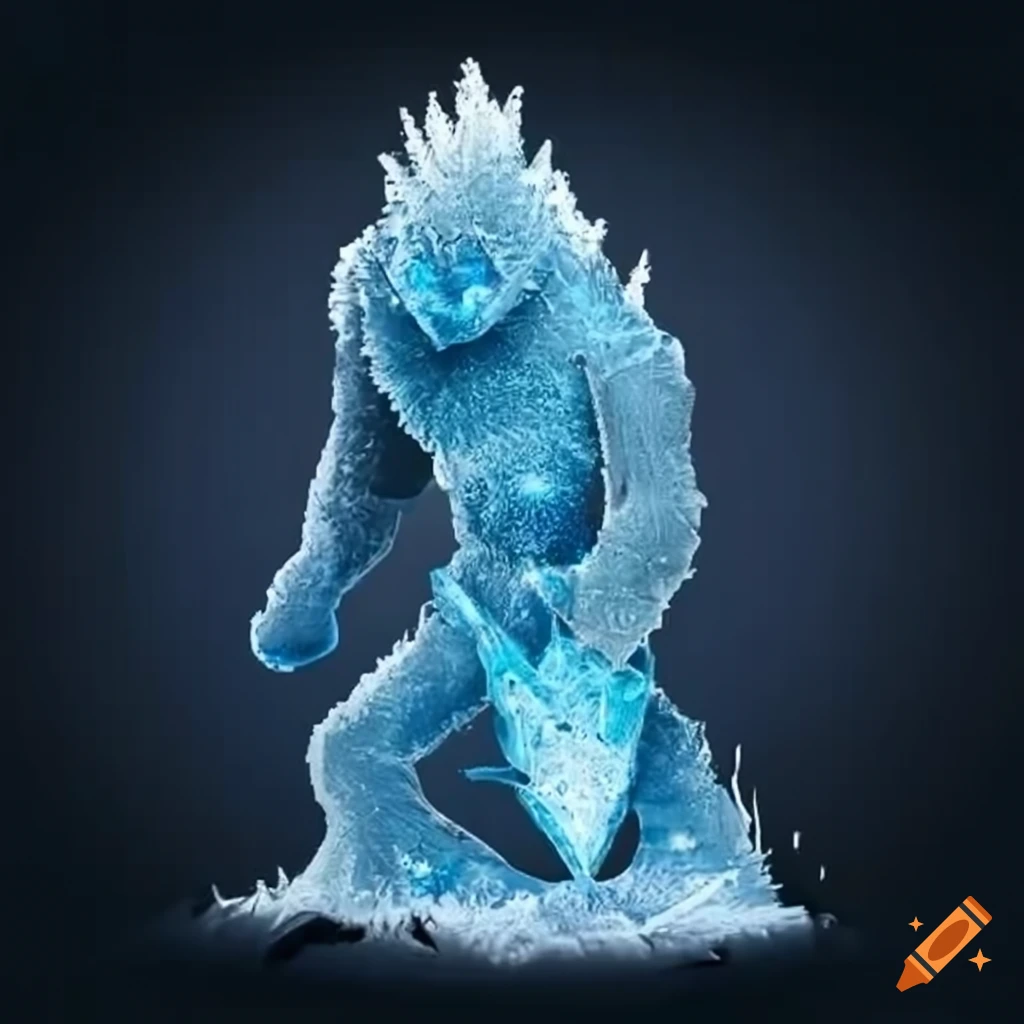Frozen ice elemental with frost shield