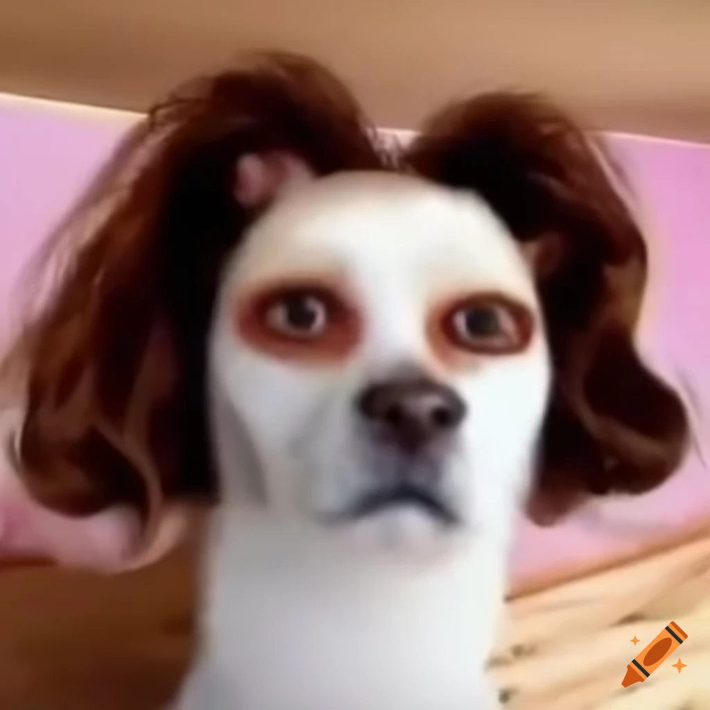 funny dog meme wearing makeup