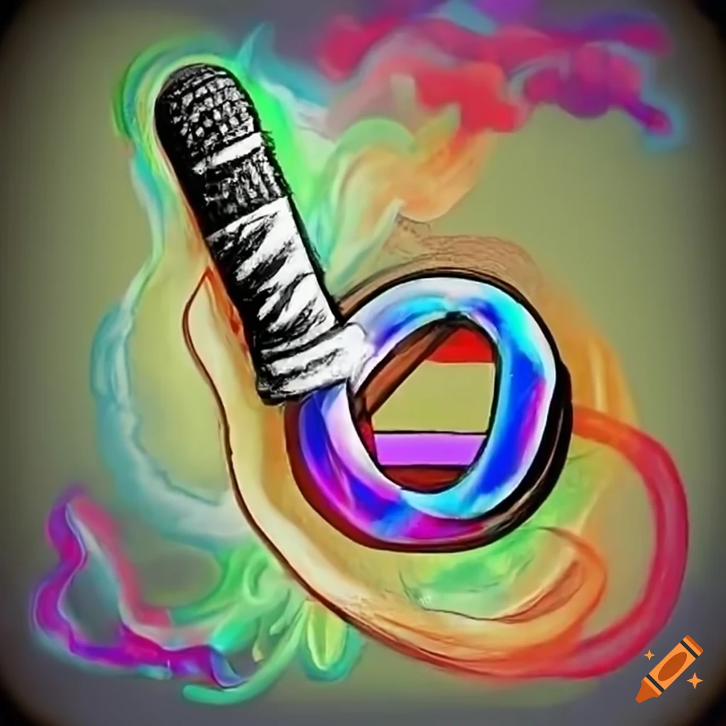 Smoke cloud from podcast microphone with forbidden cigarette logo