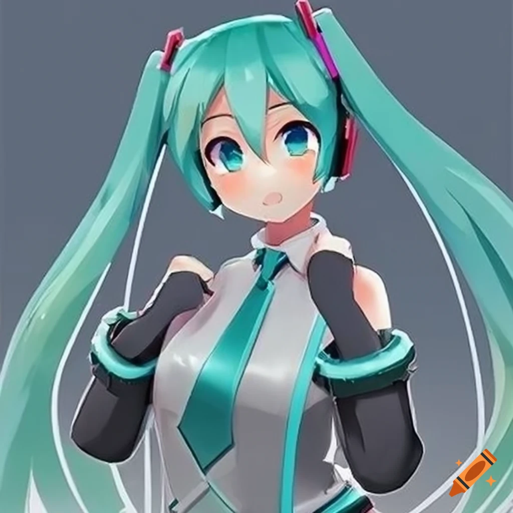 Cute anime character hatsune miku