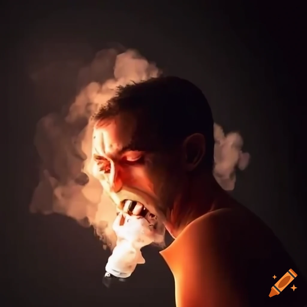 Man running from large vape pen
