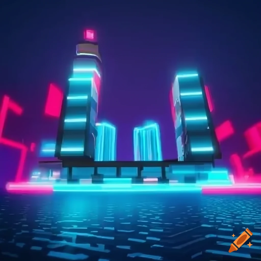 Vibrant roblox obby in futuristic city with floating platforms and neon ...
