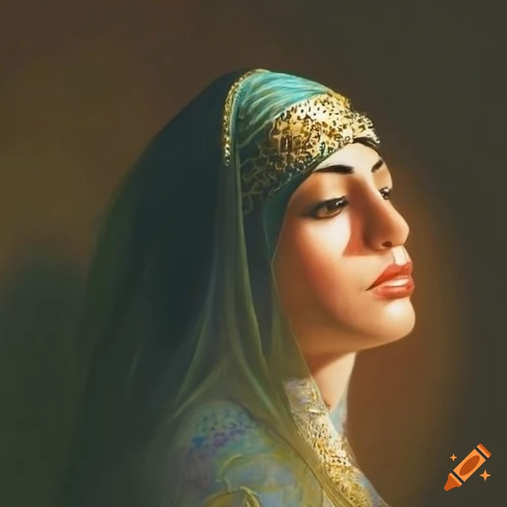 Persian woman basking in sunlight