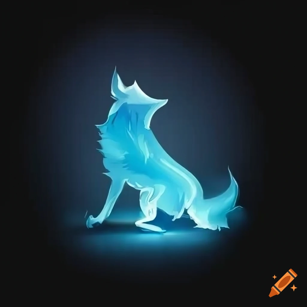 Wolf patronus logo on black background