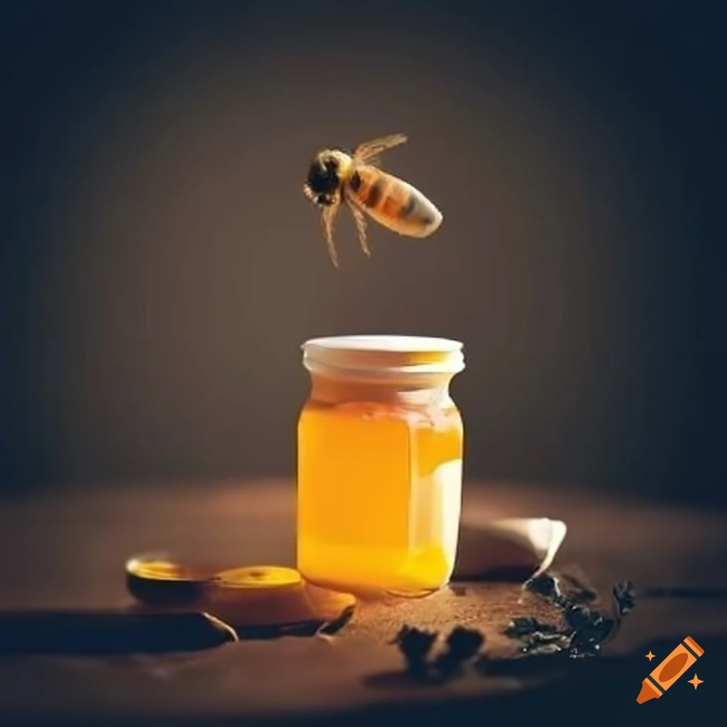 Beekeeper with bees and honey