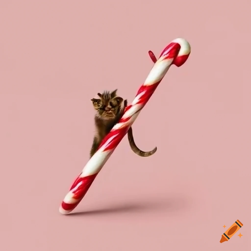 cat-eating-a-candy-cane-on-craiyon