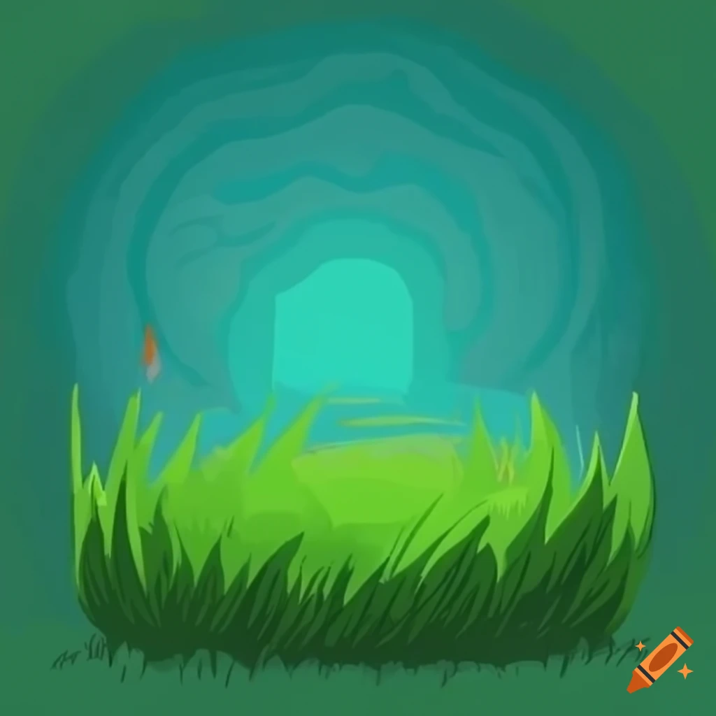 Grass in 2D adventure time style