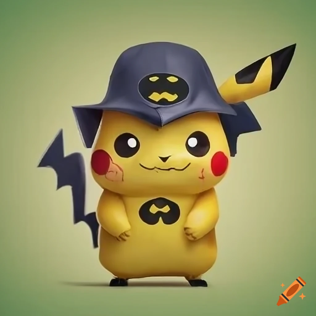 Pikachu wearing a batman costume