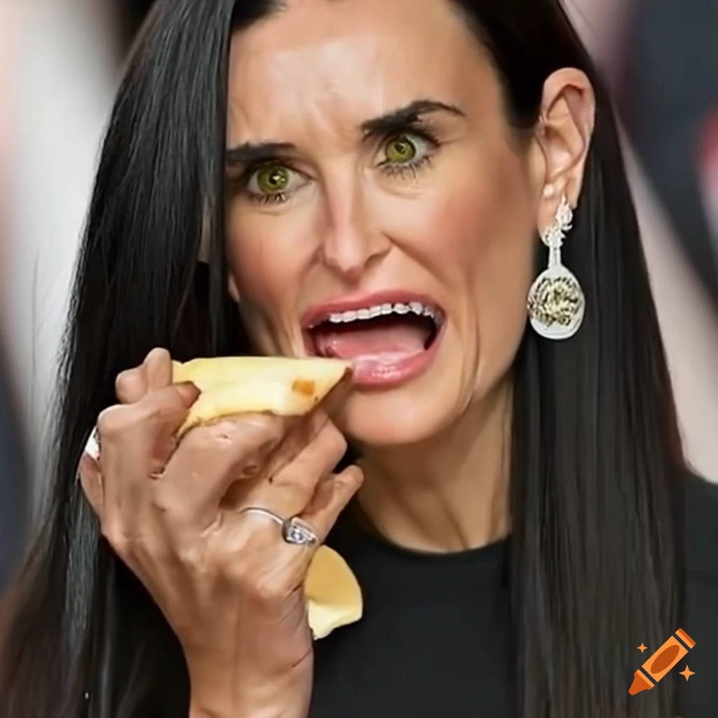 Demi moore enjoying queso on Craiyon