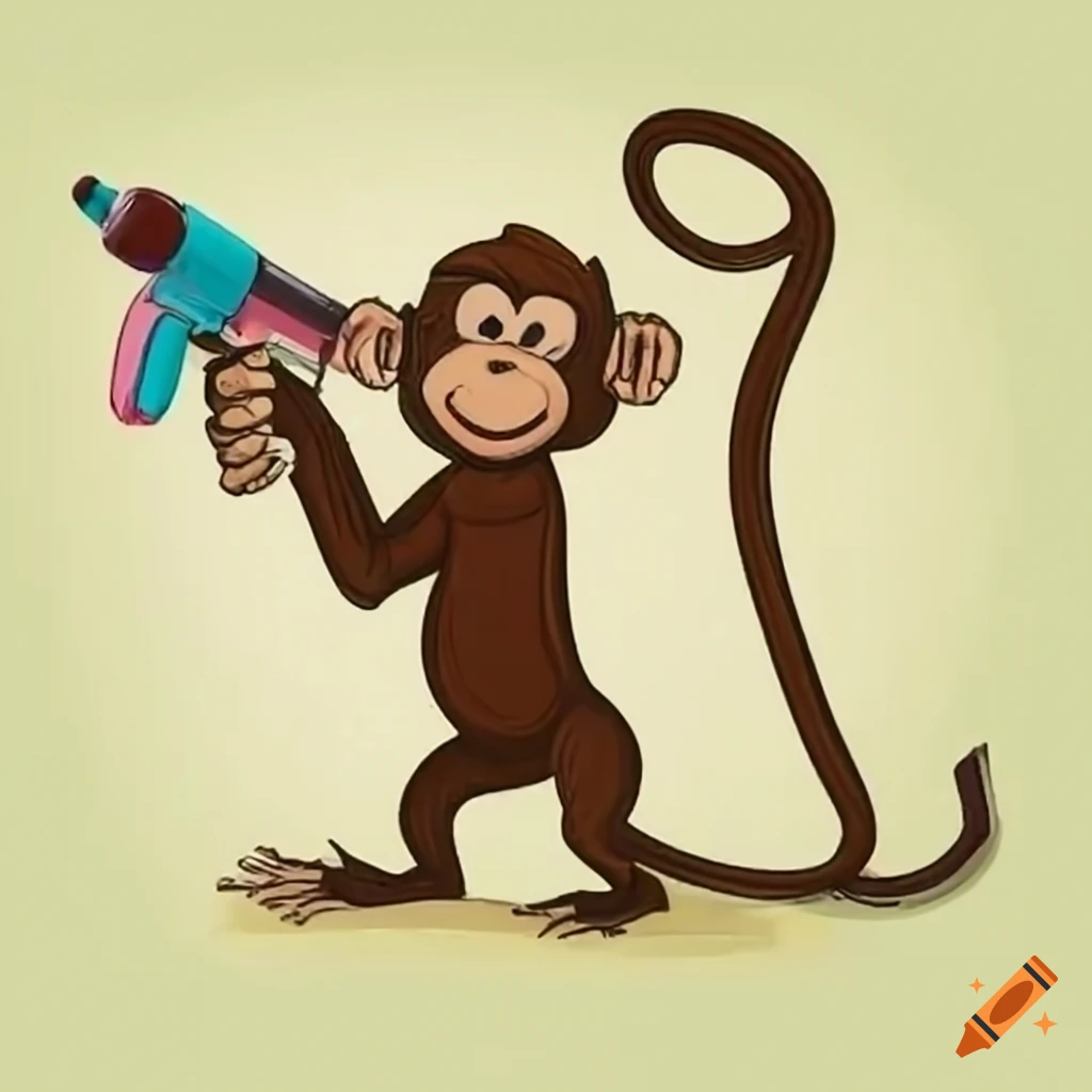 Monkey with a banana ray gun on Craiyon