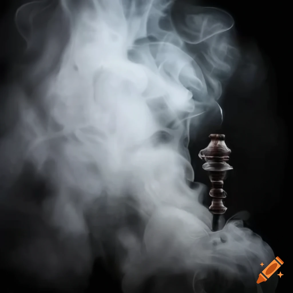 Kabukistyle full body costumes smoking a hookah pipe with lots of