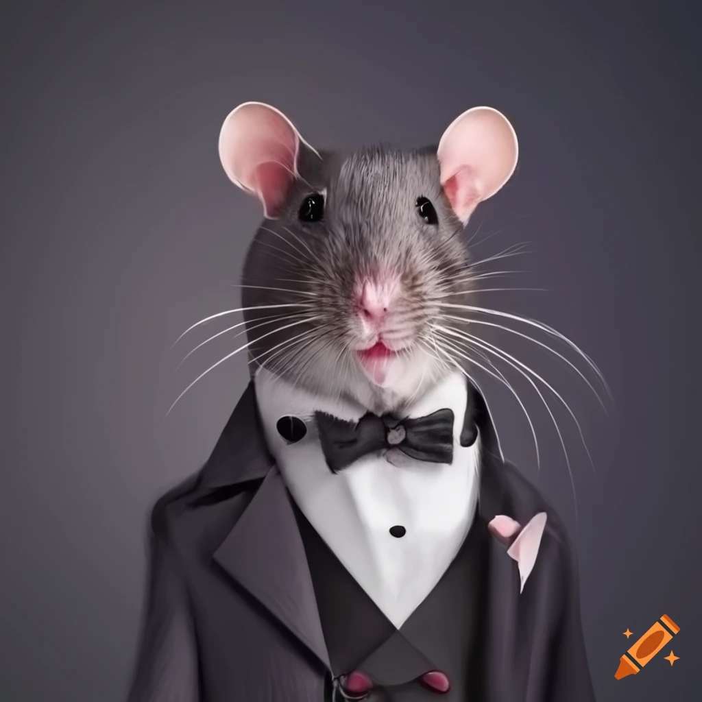 Rat wearing tuxedo with bowtie on Craiyon