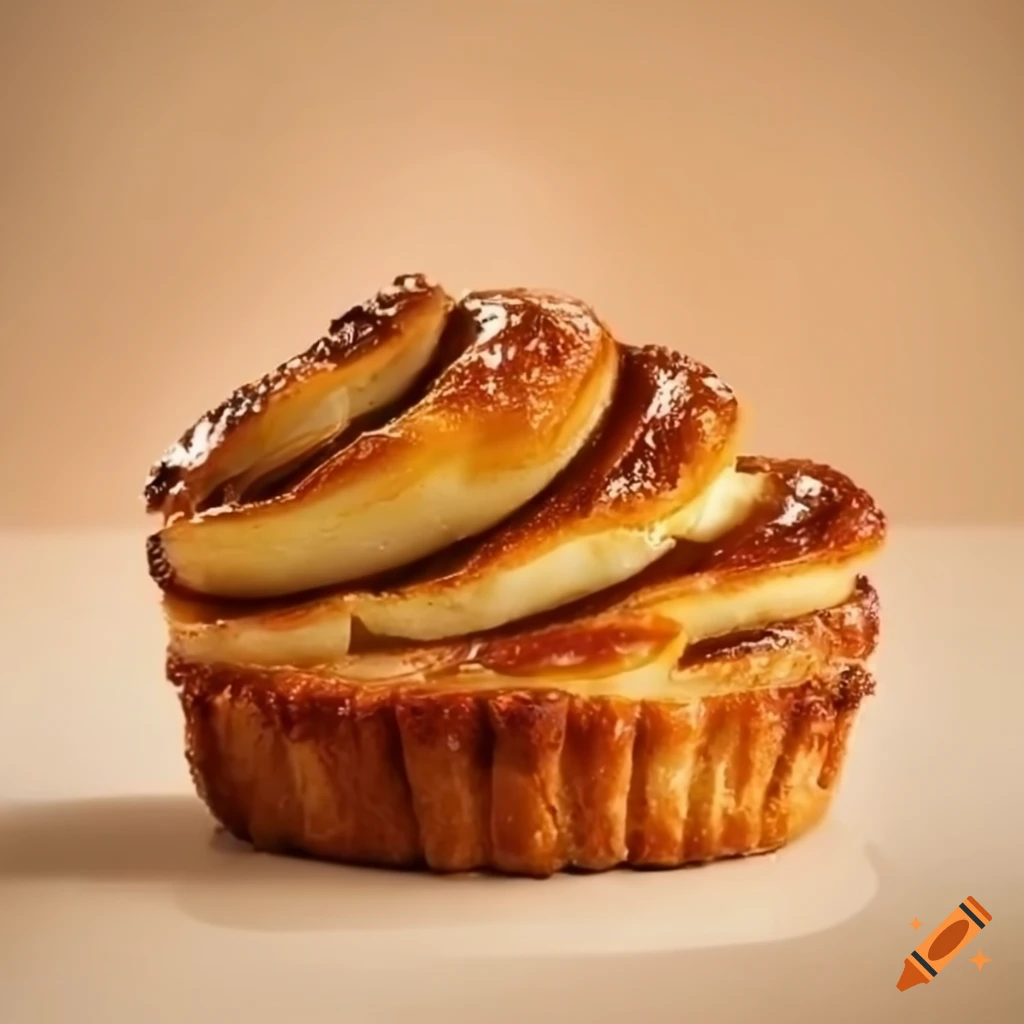 Feuilleté fin aux pommes, pâte fine au-dessus avec plusieurs couches