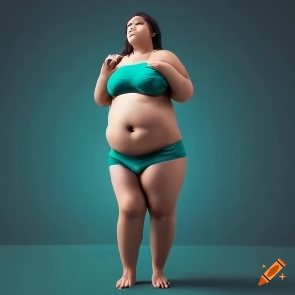 Confident lovely woman in teal underpants and brunette hair