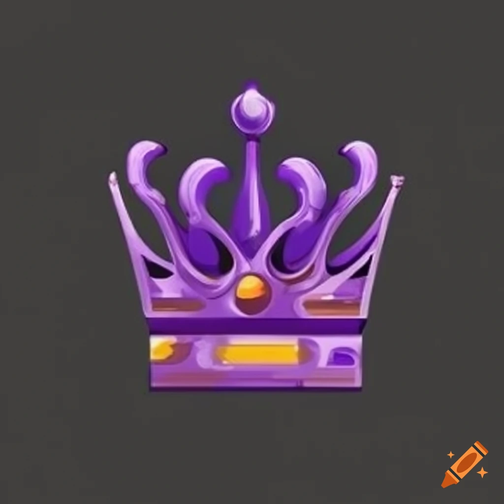 Purple crown logo in a blocky style
