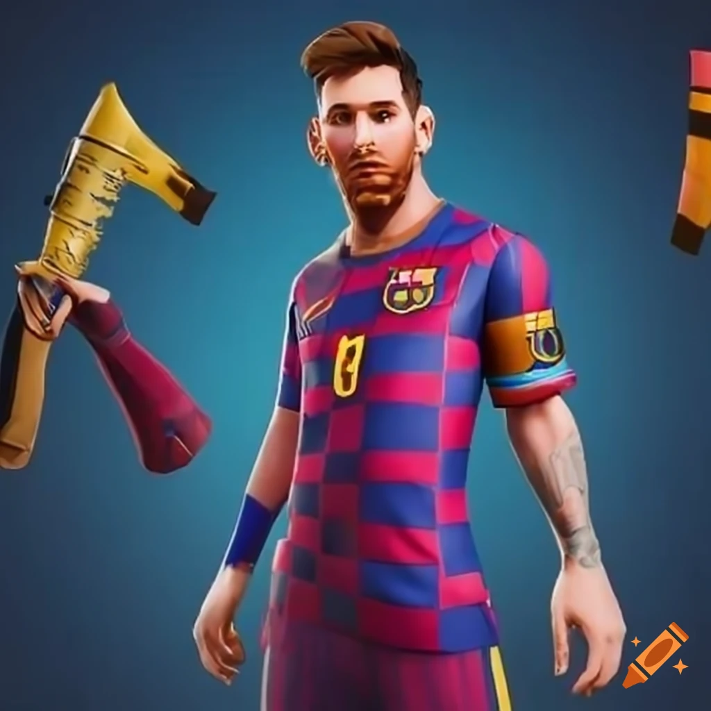 Fortnite skin featuring messi on craiyon