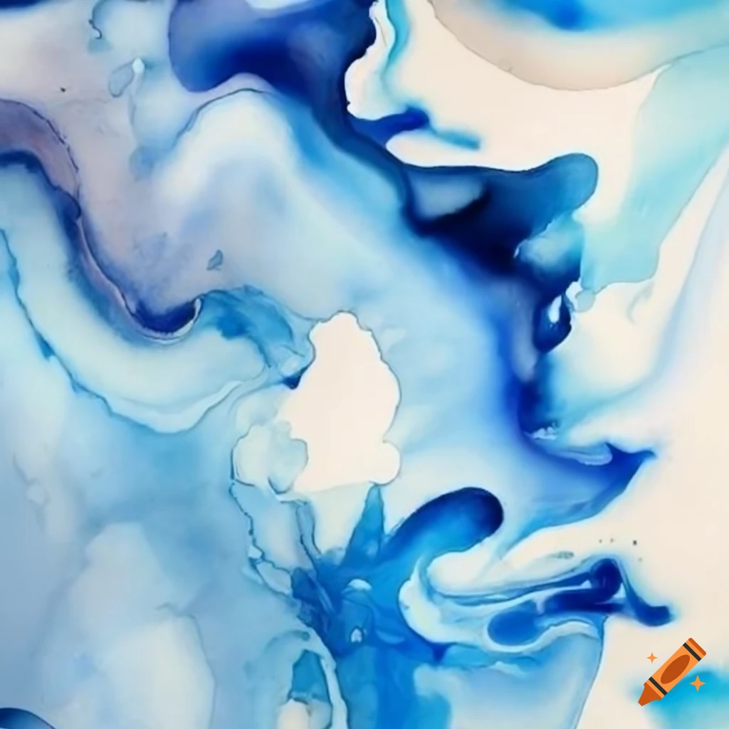 Abstract blue and white art